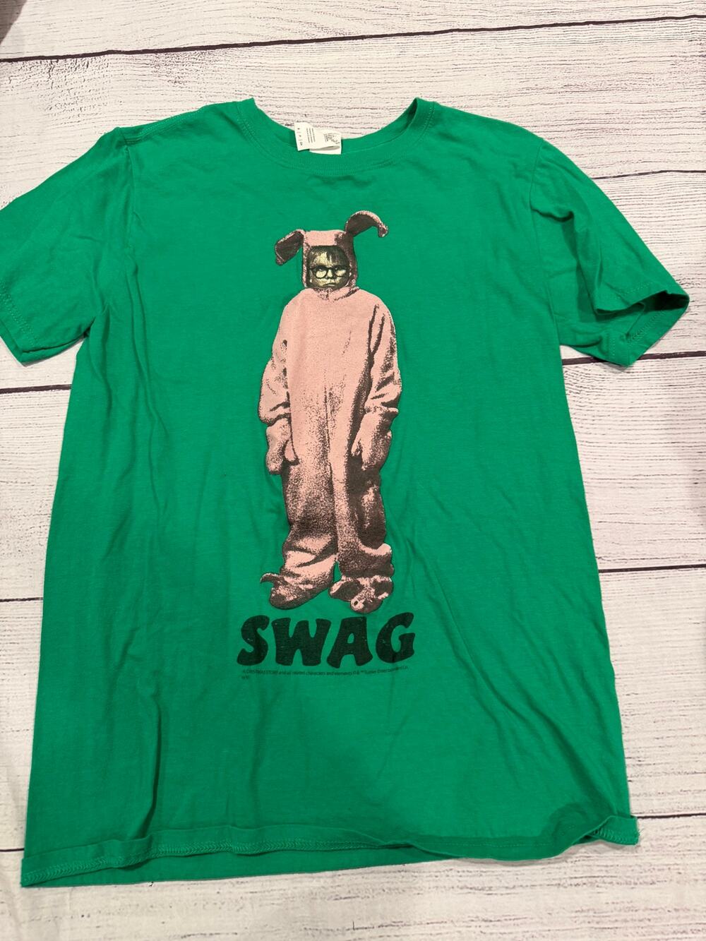 Christmas Story Ralphie Bunny Swag Short Sleeve Shirt Size S